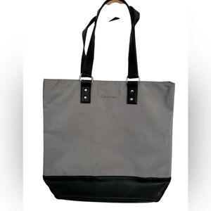 Calvin Klein bag in gray synthetic canvas tote black synthetic leather